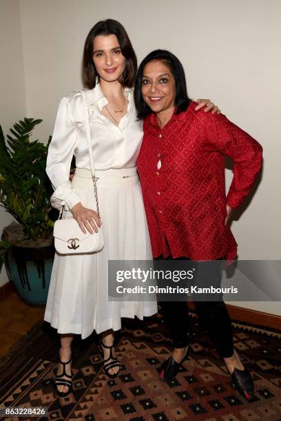 Actress Rachel Weisz and Mira Nair attend Through Her Lens: The Tribeca Chanel Women's Filmmaker Program Celebration at Smyth Hotel on October 19,...