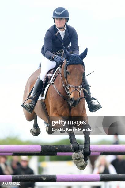 Lucy Fell rides Tinapai during round one of the 2017/18 World Cup Show Jumping NZ qualifying series on October 20, 2017 in Hastings, New Zealand.