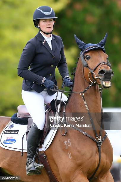 Lucy Fell rides Tinapai during round one of the 2017/18 World Cup Show Jumping NZ qualifying series on October 20, 2017 in Hastings, New Zealand.