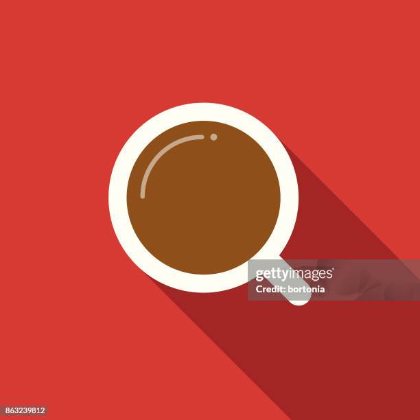 flat design hotel icon: coffee - above stock illustrations