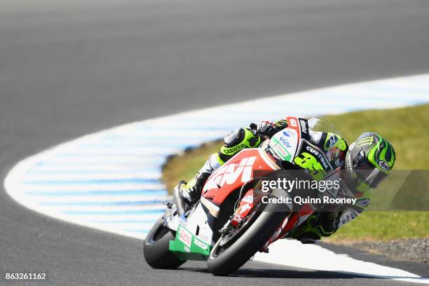 Carl Crutchlow of Great Britain rides the LCR Hond during free practice for the 2017 MotoGP of Australia at Phillip Island Grand Prix Circuit on...