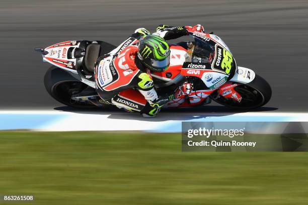 Carl Crutchlow of Great Britain rides the LCR Hond during free practice for the 2017 MotoGP of Australia at Phillip Island Grand Prix Circuit on...