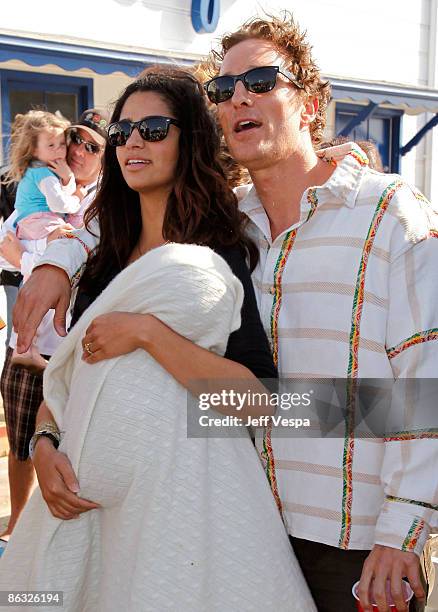 Model Camila Alves and actor Matthew McConaughey with son Levi attend MaliBLUE Art & Music Festival, sponsored by Emergen-C BLUE and Benefiting...