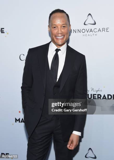 Event host, journalist Jason Carroll attends the 2017 CareOne Masquerade Ball for Puerto Rico Relief Effort at Skylight Clarkson North on October 19,...