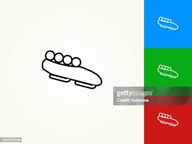 bobsled black stroke linear icon - bobsleigh run stock illustrations