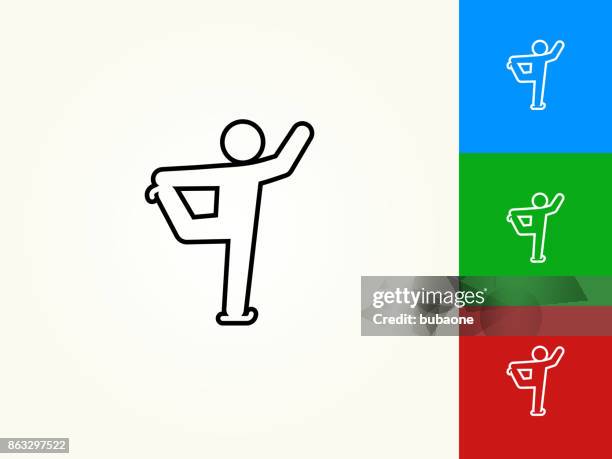 figure skating black stroke linear icon - figure skating stock illustrations