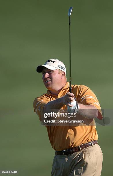 John Rollins in action in the final round of the 2007 Bob Hope Chrysler Classic at the Classic Club in Palm Desert, California on January 21, 2007.