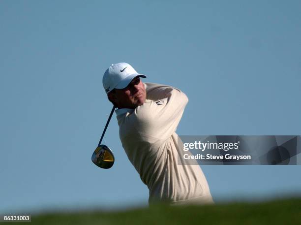 Lucas Glover in action during the final round of the 2007 Bob Hope Classic at the Classic Club in Palm Desert, California on January 21, 2007.