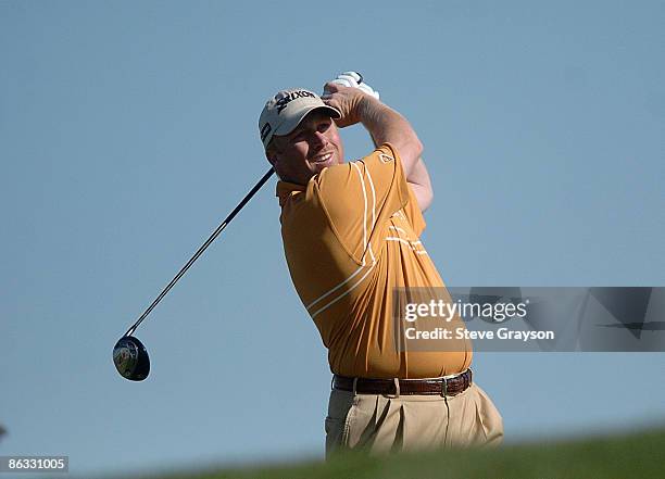 John Rollins in action during the final round of the 2007 Bob Hope Classic at the Classic Club in Palm Desert, California on January 21, 2007.