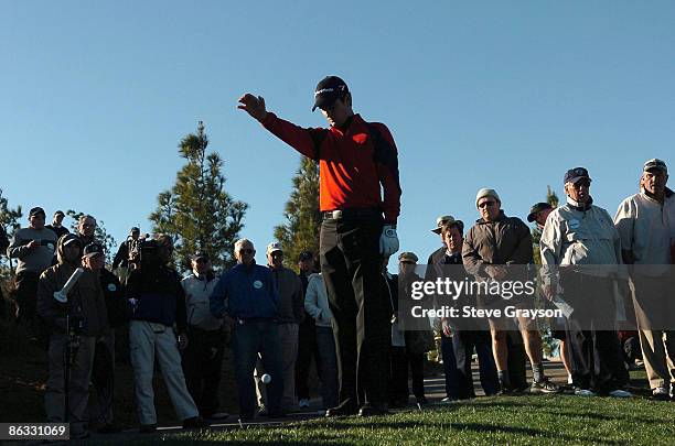 Justin Rose follows takes a drop on 15 green after in the final round of the 2007 Bob Hope Chrysler Classic at the Classic Club in Palm Desert