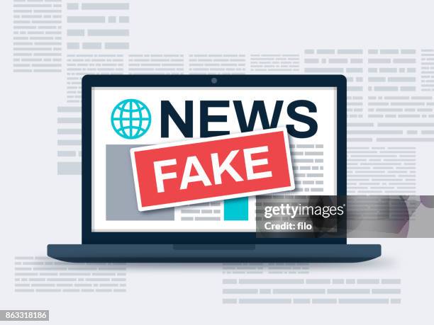 fake news laptop - fake news media stock illustrations