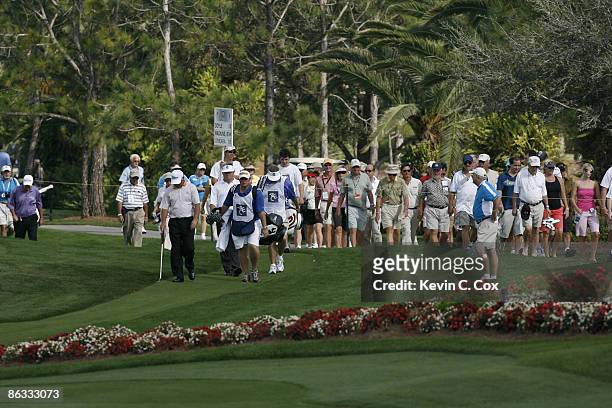 Mark O'Meara and Bobby Wadkins during the final round of the ACE Group Classic held at the Quail West Country Club in Naples, Florida on Sunday,...