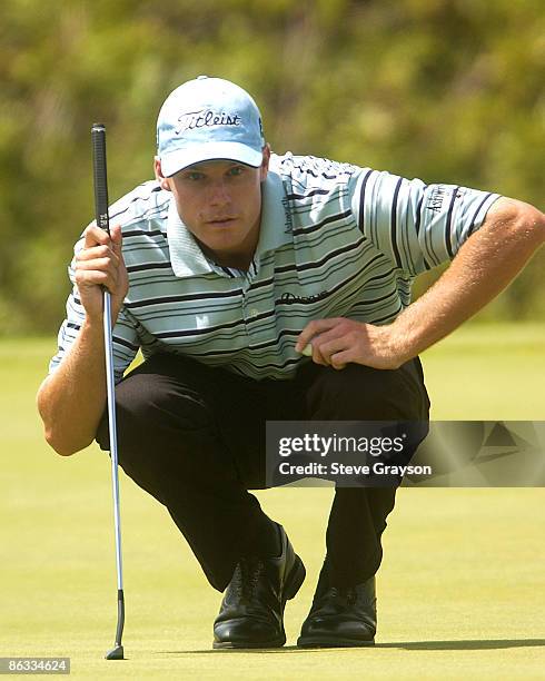 Nick Watney in action during the continuation of the rain delayed first round of the 2005 The International at Castle Pines Golf Club in Castle Rock,...