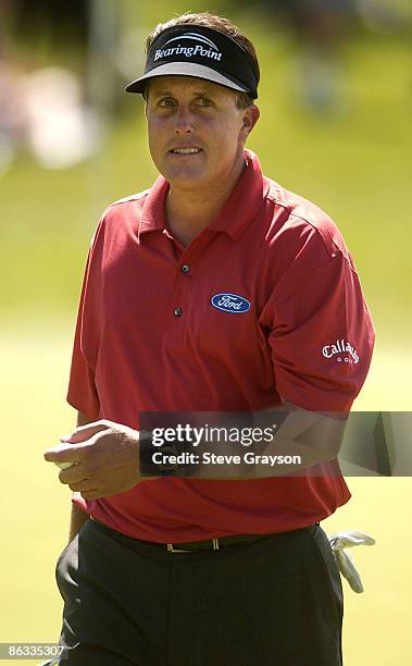 Phil Mickelson in action during the continuation of the rain delayed first round of the 2005 The International at Castle Pines Golf Club in Castle...