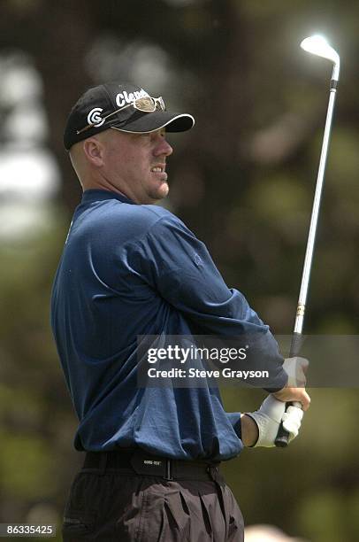 Scott Gutschewski in action during the continuation of the rain delayed first round of the 2005 The International at Castle Pines Golf Club in Castle...