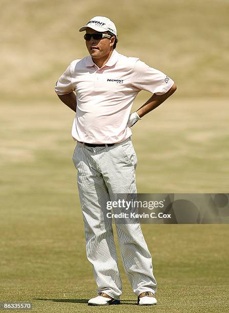 Scott Gardiner waits to play his second shot in the 10th fairway during the first round of the 2007 Athens Regional Foundation Classic Thursday,...