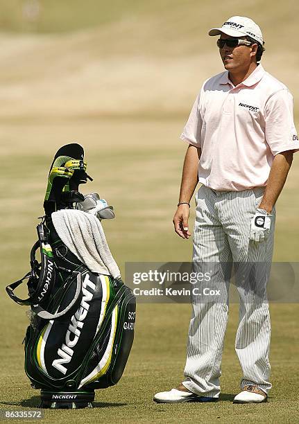 Scott Gardiner waits to play his second shot in the 10th fairway during the first round of the 2007 Athens Regional Foundation Classic Thursday,...