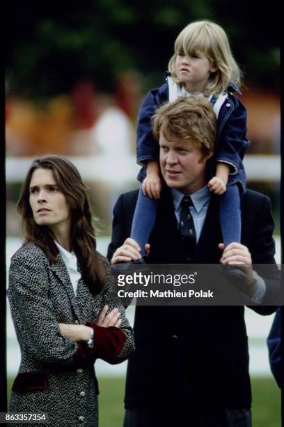 Viscount Althorp and his wife Victoria with their daughter : Kitty Eleanor attending a horse show at Althorp house, Northamptonshire.