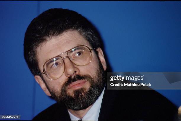 Sinn FÃ©in conference - Portrait of the leader of Sinn FÃ©in party : Gerry Adams