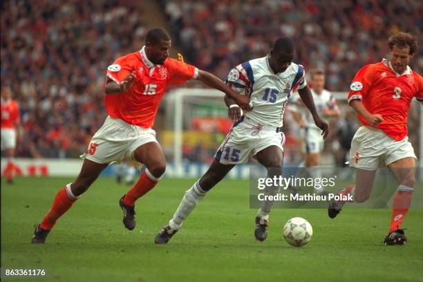 Quart de finale Ã Liverpool - Lilian Thuram pendant le match France / Pays-Bas.