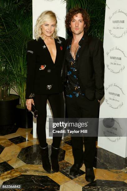 Malin Akerman and Jack Donnelly attend the Vanity Fair And Saks Fifth Avenue 2017 International Best-Dressed List Party at Academy Mansion on October...