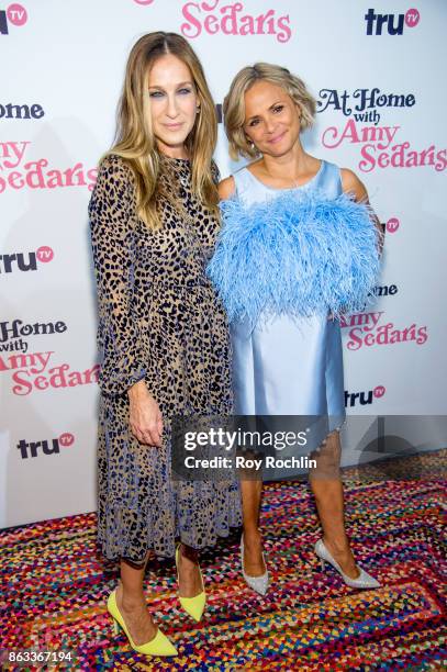 Sarah Jessica Parker and Amy Sedaris attend "At Home With Amy Sedaris" New York Screening at The Bowery Hotel on October 19, 2017 in New York City.