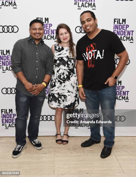 Jesus Ruiz, director Martha Shane and guest attend the Film Independent at LACMA Special Screening of "11/8/16" at the Bing Theatre At LACMA on...