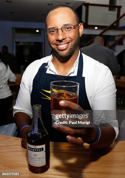 Bartender makes a Martell Ambition cocktail at the H.O.M.E by Martell event on October 19, 2017 in Washington, DC.