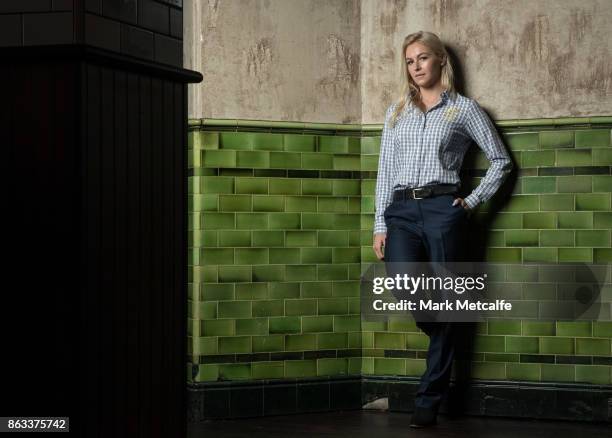Danielle Scott poses ahead of the Australian Olympic Committee 2018 Winter Olympic Games uniform launch at The Palisade Hotel on October 20, 2017 in...