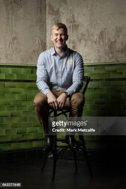 Jarryd Hughes poses ahead of the Australian Olympic Committee 2018 Winter Olympic Games uniform launch at The Palisade Hotel on October 20, 2017 in...