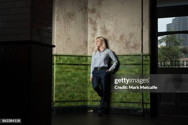 Danielle Scott poses ahead of the Australian Olympic Committee 2018 Winter Olympic Games uniform launch at The Palisade Hotel on October 20, 2017 in...