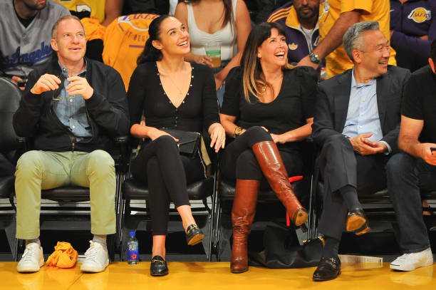Actress Gal Gadot and director Patty Jenkins attend a basketball game between the Los Angeles Lakers and the Los Angeles Clippers at Staples Center...