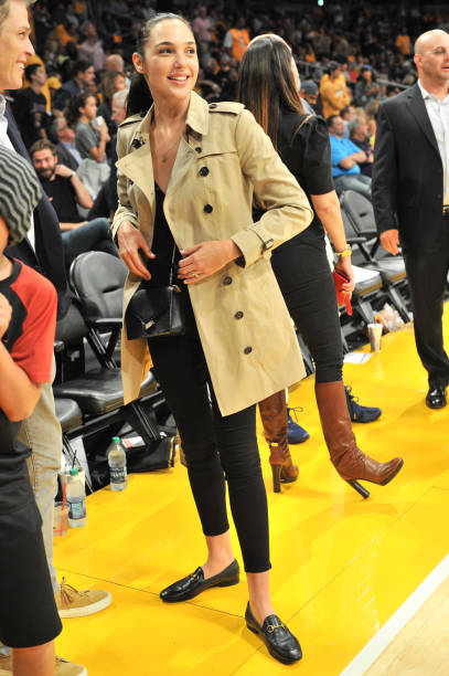 Actress Gal Gadot attends a basketball game between the Los Angeles Lakers and the Los Angeles Clippers at Staples Center on October 19, 2017 in Los...