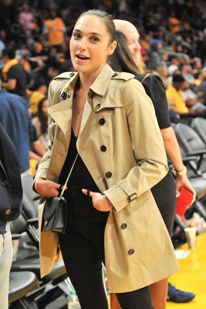 Actress Gal Gadot attends a basketball game between the Los Angeles Lakers and the Los Angeles Clippers at Staples Center on October 19, 2017 in Los...