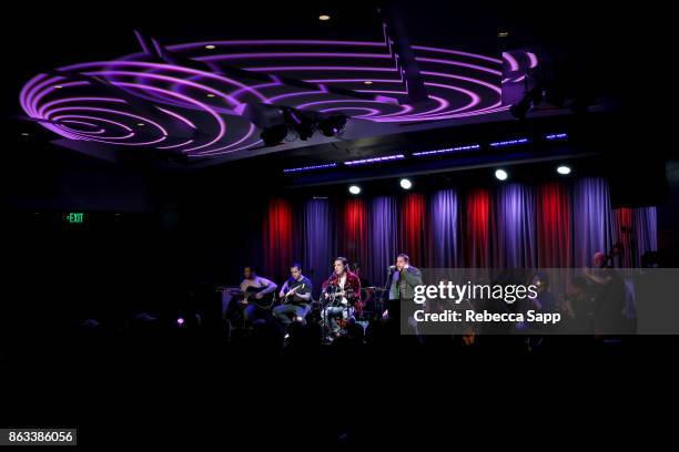 Zacky Vengeance, Johnny Christ, Synyster Gates and M. Shadows of Avenged Sevenfold perform at An Evening With Avenged Sevenfold at The GRAMMY Museum...