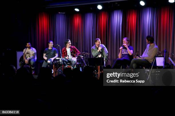 Zacky Vengeance, Johnny Christ, Synyster Gates, M. Shadows and Brooks Wackerman of Avenged Sevenfold speak with Mikael Wood at An Evening With...