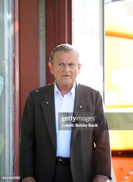 Actor Joe Pesci on the set of "The Irishman" on October 19, 2017 in New York City.