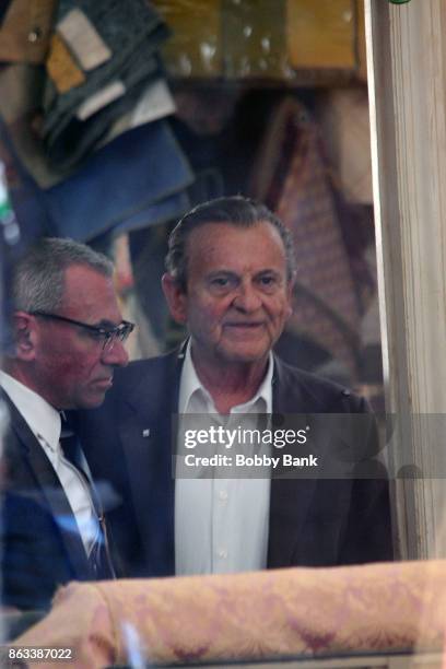 Actor Joe Pesci on the set of "The Irishman" on October 19, 2017 in New York City.