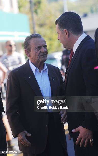 Actor Joe Pesci on the set of "The Irishman" on October 19, 2017 in New York City.