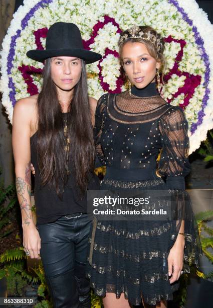 Tasya van Ree and Amie Satchu at Living Beauty "The Gift" Photo Exhibit at The Buterbaugh Gallery on October 19, 2017 in Los Angeles, California.