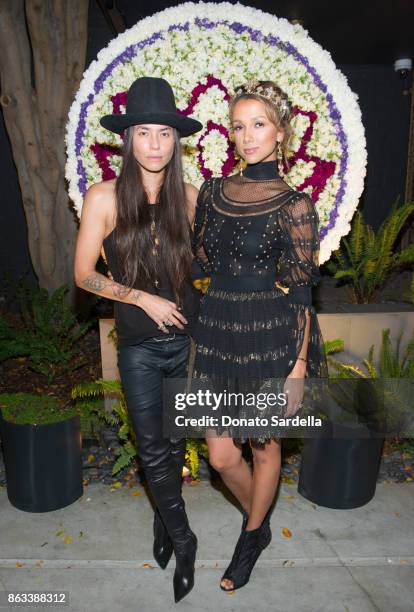 Tasya van Ree and Amie Satchu at Living Beauty "The Gift" Photo Exhibit at The Buterbaugh Gallery on October 19, 2017 in Los Angeles, California.