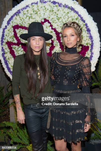 Tasya van Ree and Amie Satchu at Living Beauty "The Gift" Photo Exhibit at The Buterbaugh Gallery on October 19, 2017 in Los Angeles, California.