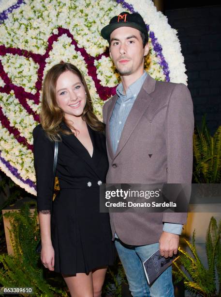 Hailey Ramm and guest at Living Beauty "The Gift" Photo Exhibit at The Buterbaugh Gallery on October 19, 2017 in Los Angeles, California.