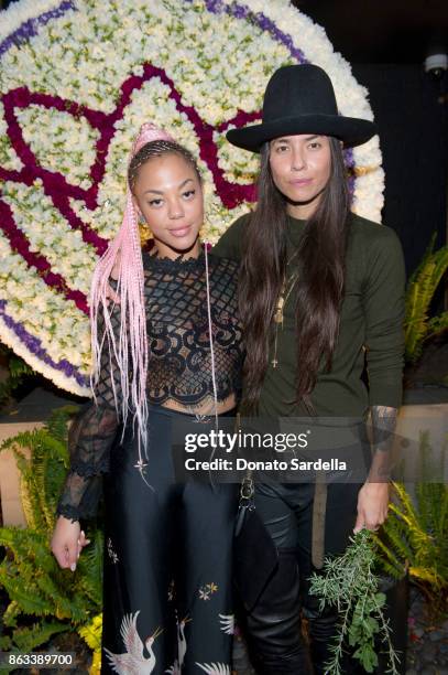 Tasya van Ree and AMiryam Lumpini at Living Beauty "The Gift" Photo Exhibit at The Buterbaugh Gallery on October 19, 2017 in Los Angeles, California.