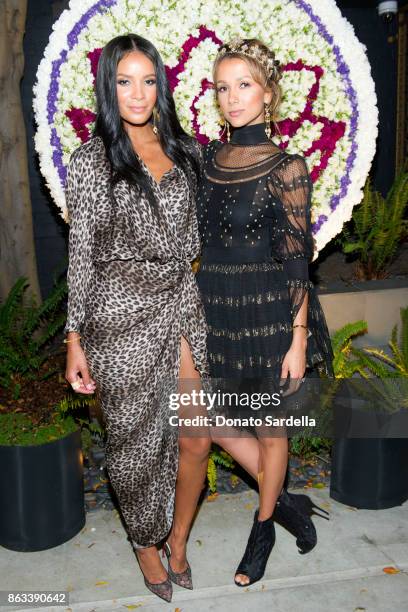 Michiko Harris and Amie Satchu at Living Beauty "The Gift" Photo Exhibit at The Buterbaugh Gallery on October 19, 2017 in Los Angeles, California.