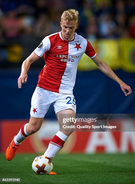 Michal Frydrych of Slavia Praha in action during the UEFA Europa League group A match between Villarreal CF and Slavia Praha at Estadio de La...