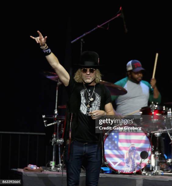 Recording artist Big Kenny Alphin of Big & Rich performs during "Vegas Strong - A Night of Healing" at the Orleans Arena on October 19, 2017 in Las...