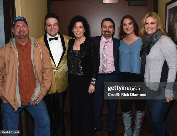 Garth Brooks, Nathan Stanley, Mrs. Jimmi Stanley , Ralph Stanley II, Allie Colleen Brooks and Trisha Yearwood backstage during Dr. Ralph Stanley...