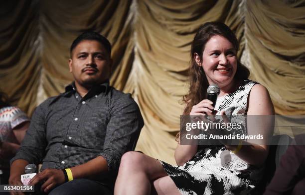 Documentary subject Jesus Ruiz and director Martha Shane attend the Film Independent at LACMA Special Screening of "11/8/16" at the Bing Theatre At...