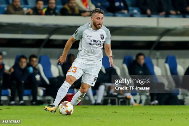 Tunay Torun of Istanbul Basaksehir controls the ball during the UEFA Europa League Group C match between 1899 Hoffenheim and Istanbul Basaksehir F.K...